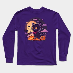 halloween cat Long Sleeve T-Shirt